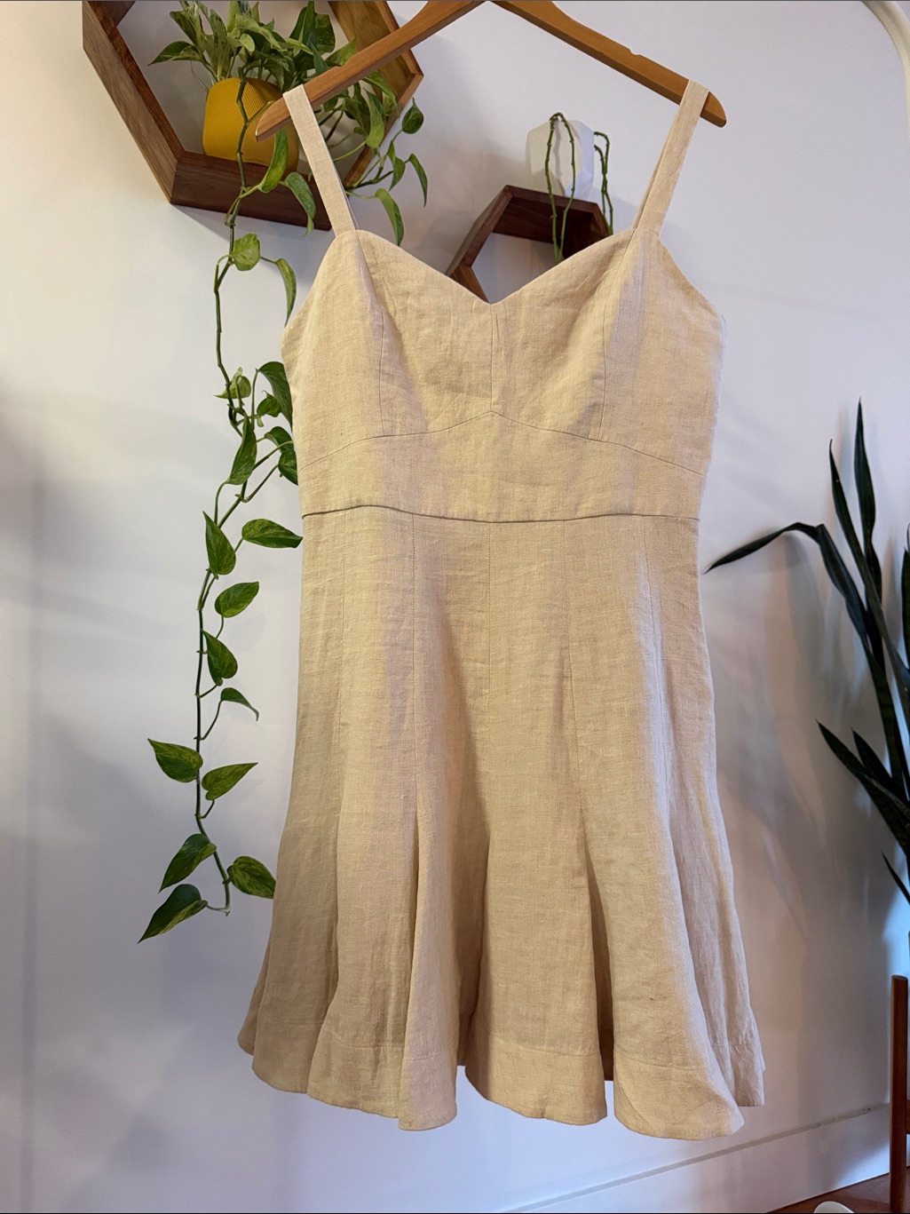 Club Monaco Beige Linen Mini Dress